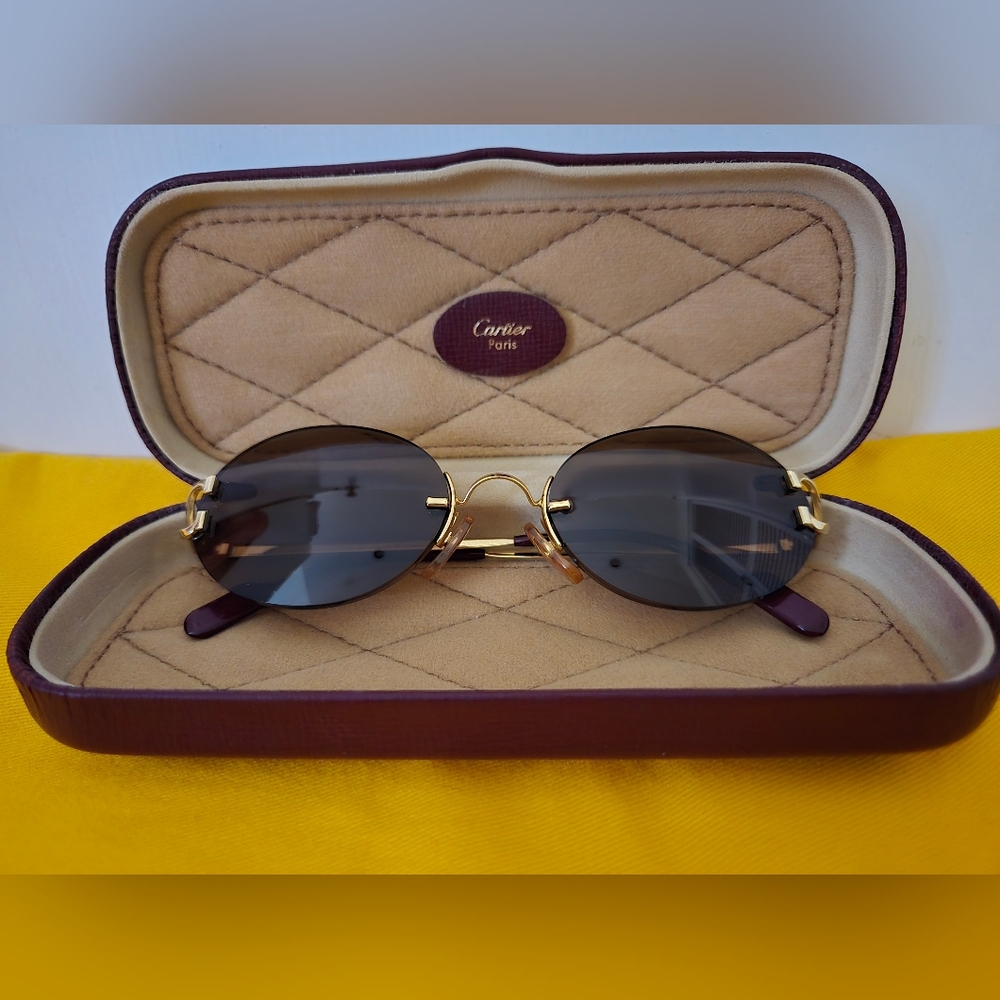 Cartier Gold and Black Sunglasses